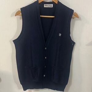 Pierre Cardin Blue Vest Classic Knit Design